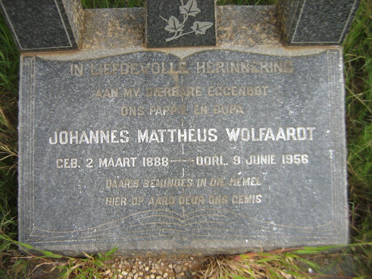 WOLFAARDT Johannes Mattheus 1888-1956