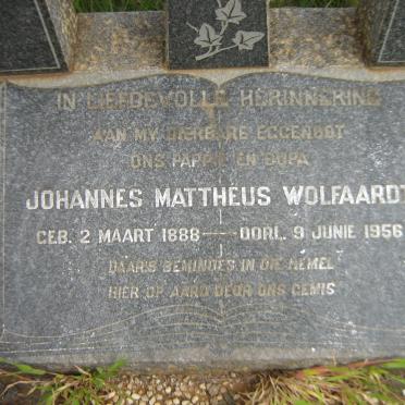 WOLFAARDT Johannes Mattheus 1888-1956