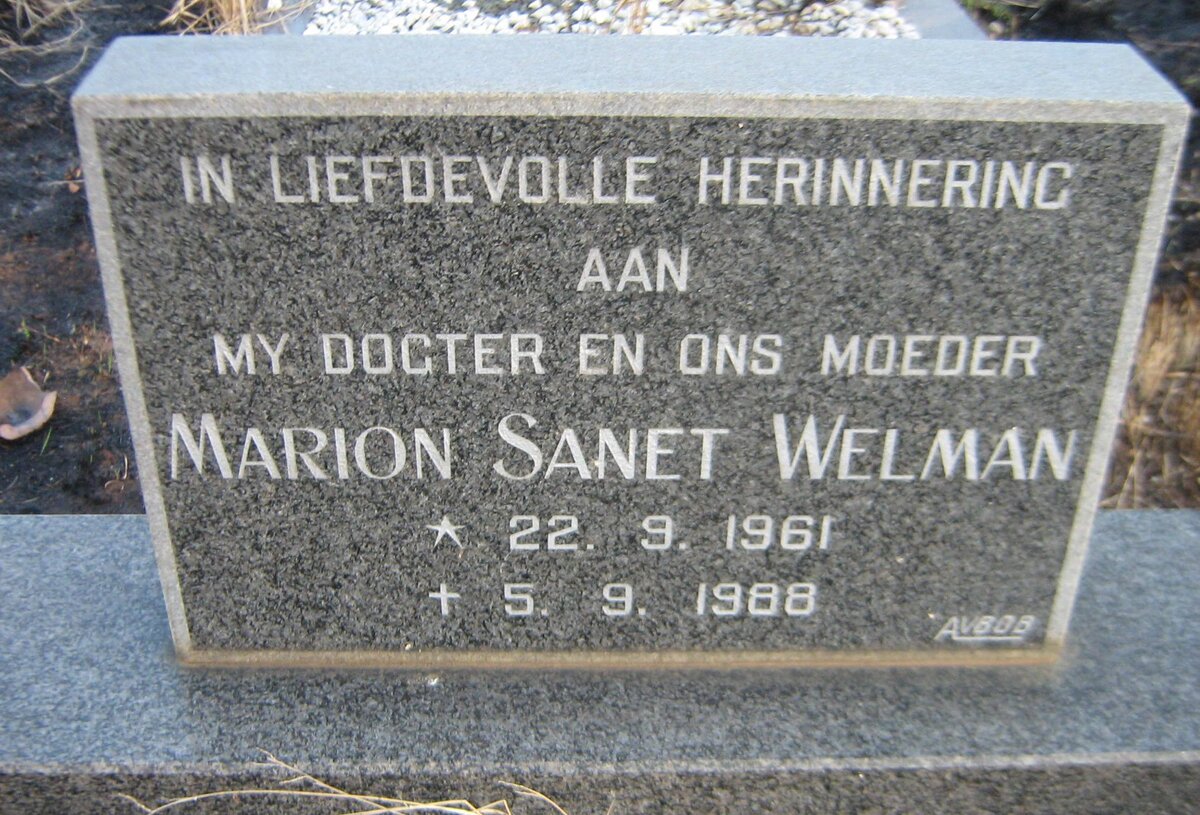 WELMAN Marion Sanet 1961-1988