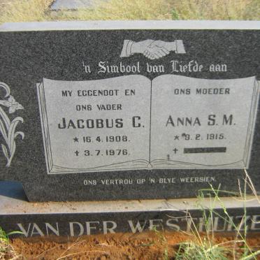 WESTHUIZEN Jacobus C., van der 1908-1976 &amp; Anna S.M. 1915-