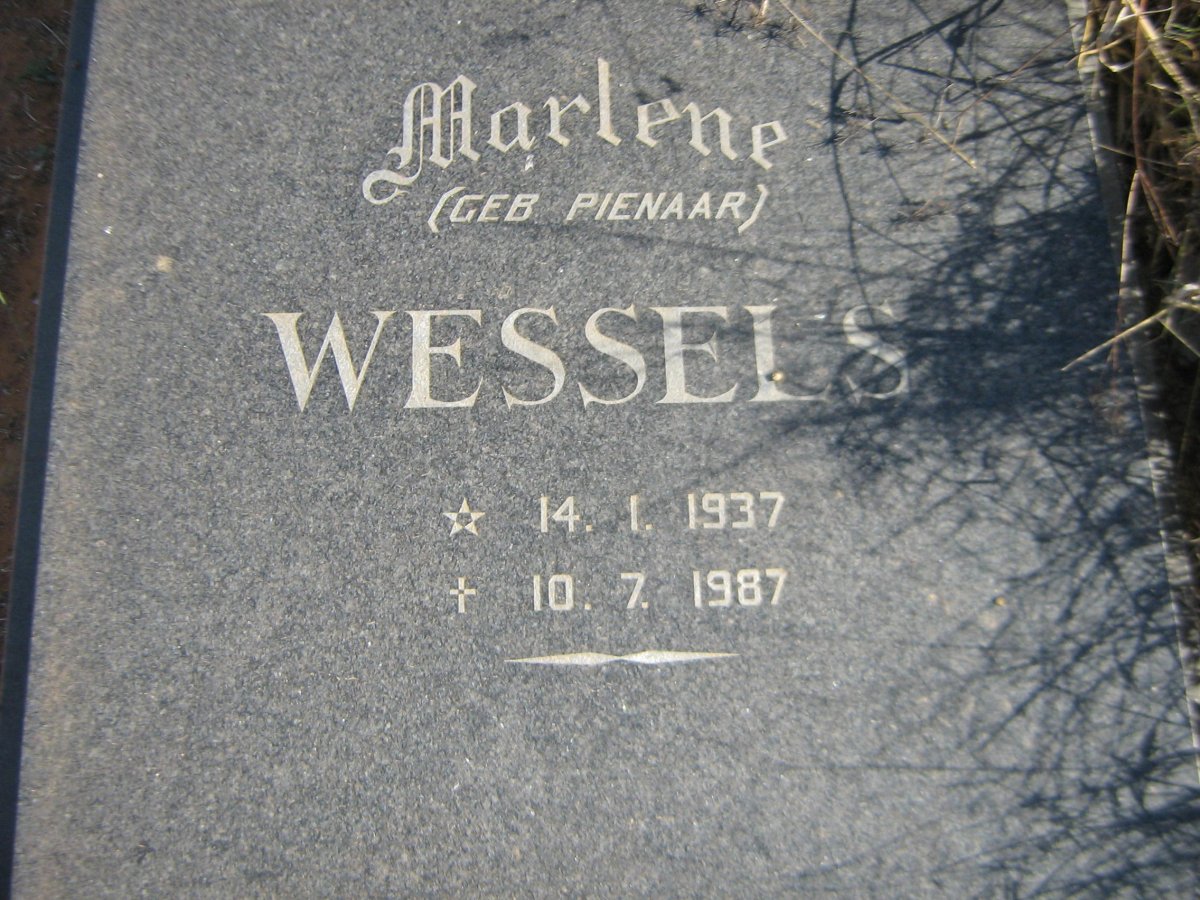 WESSELS Marlene nee PIENAAR 1937-1987