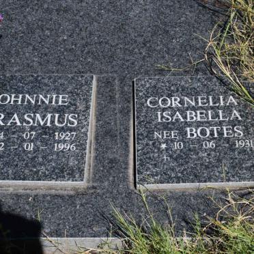 ERASMUS Johnnie 1927-1996 &amp; Cornelia Isabella BOTES 1931-