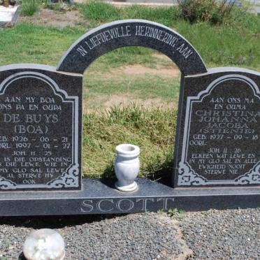 SCOTT De Buys 1926-1997 &amp; Christina Johanna Jacoba 1927-