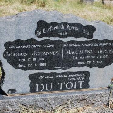 TOIT Jacobus Johannes, du 1906-1968 &amp; Magdalena Josina VAN ROOYEN 1907-1964