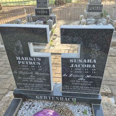 GERTENBACH Markus Petrus 1945-2009 & Susara Jacoba 1937-2024