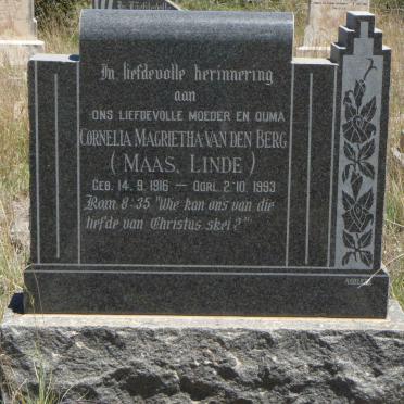 BERG Cornelia Magrietha, van den voorheen MAAS voorheen LINDE 1916-1993