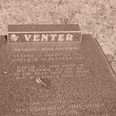 VENTER Simon Johannes 1920-1998 &amp; Maria Elizabeth Catharina VILJOEN 1931-2003 