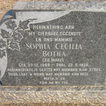 BOTHA Sophia Cecilia nee MAREE 1889-1956