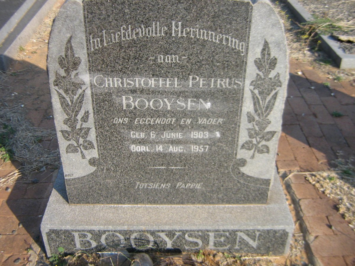 BOOYSEN Christoffel Petrus 1903-1957