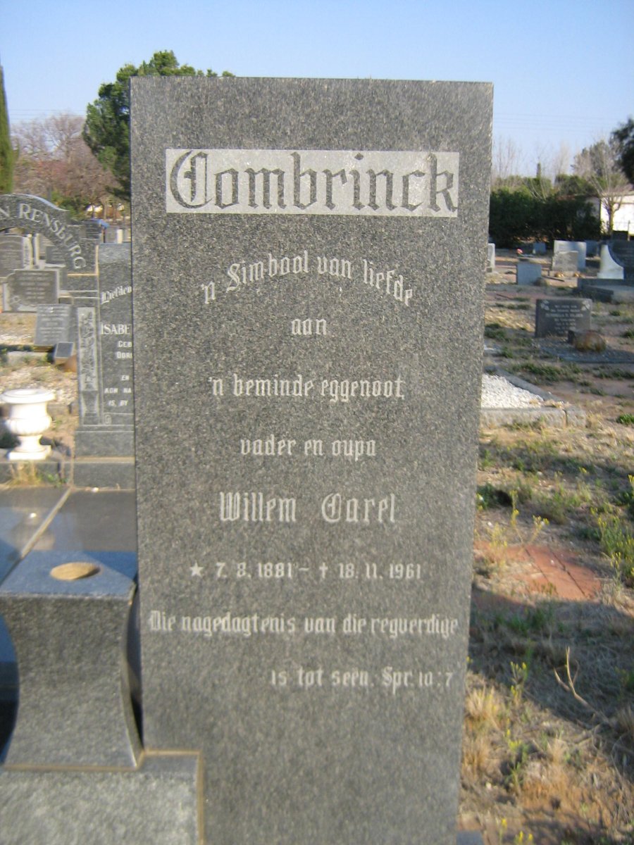 COMBRINCK Willem Carel 1881-1961