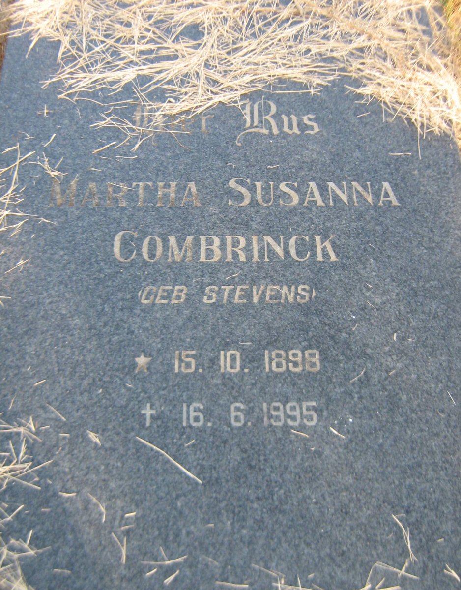 COMBRINCK Martha Susanna nee STEVENS 1898-1995