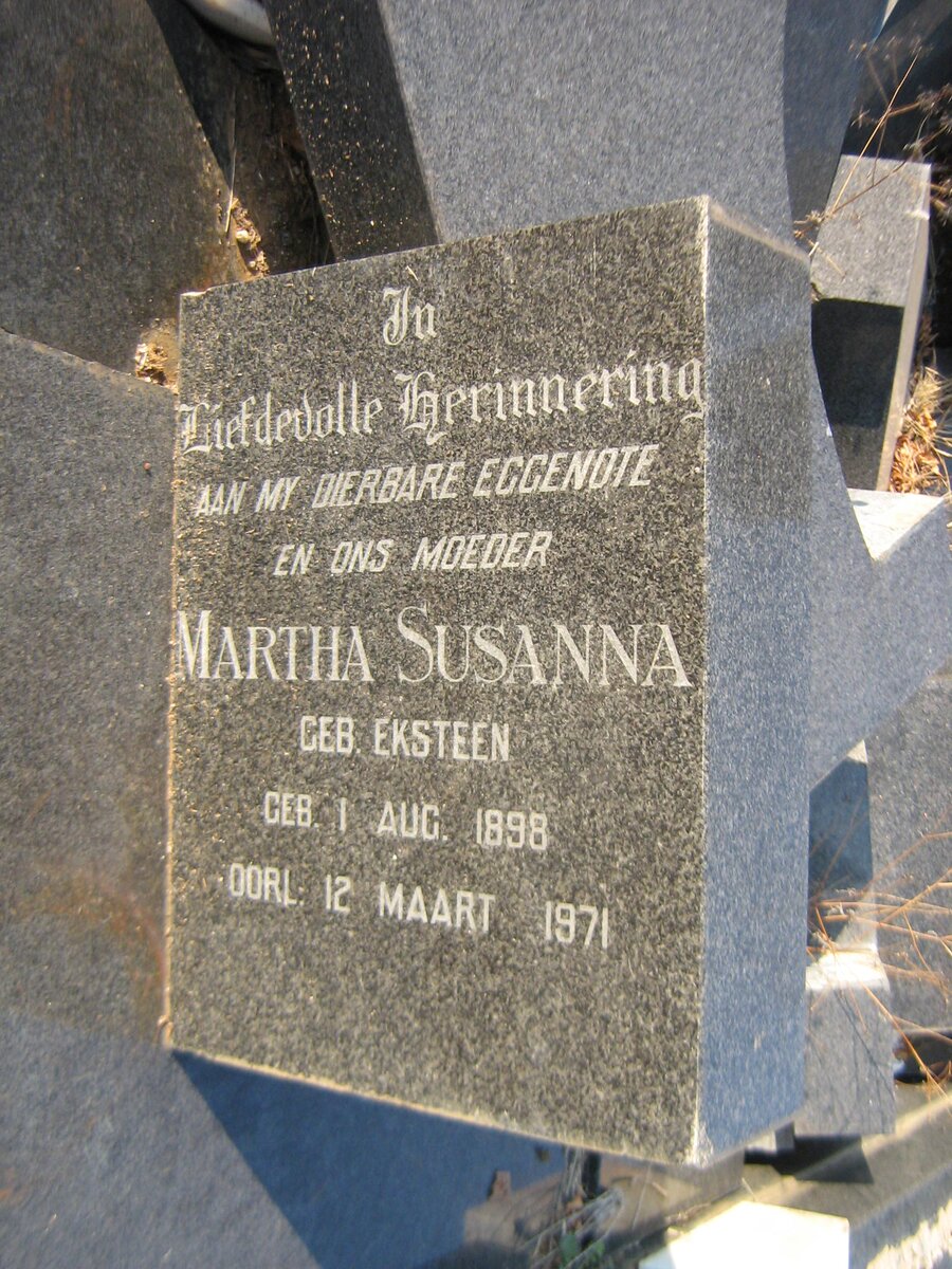CRONJE Martha Susanna nee EKSTEEN 1898-1971