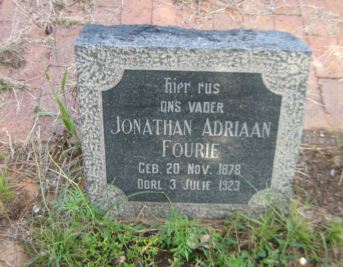 FOURIE Jonathan Adriaan 1878-1923