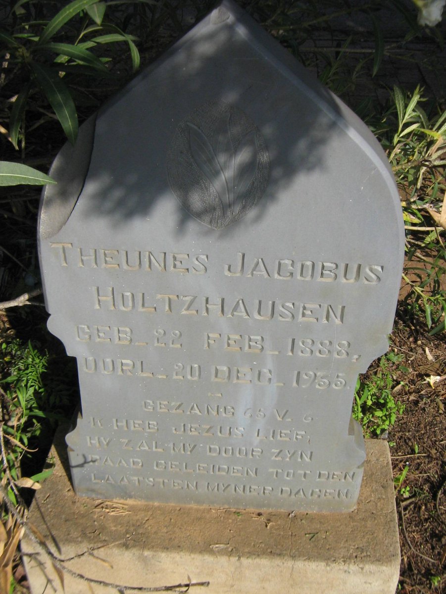 HOLTZHAUSEN Theunes Jacobus 1888-1955