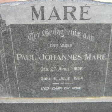 MARE Paul Johannes 1876-1964