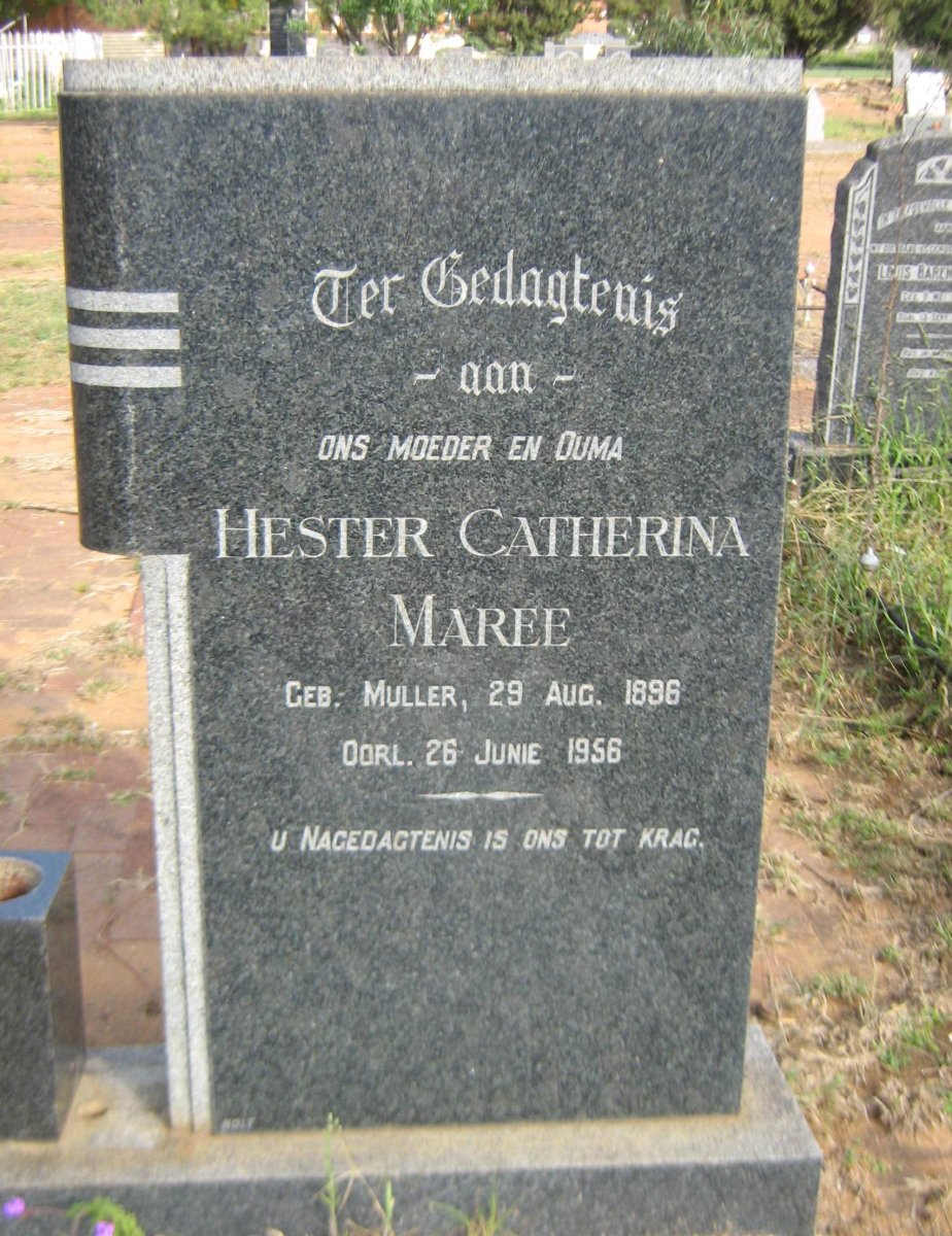 MAREE Hester Catherina nee MULLER 1896-1956