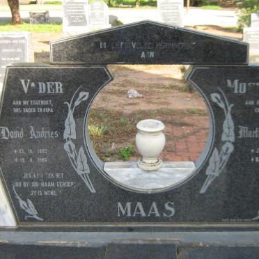 MAAS David Andries 1893-1986 &amp; Martha Maria 1901-1992