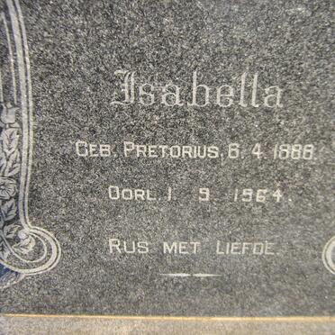 PRETORIUS Isabella nee PRETORIUS 1888-1964