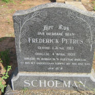 SCHOEMAN Frederick Petrus 1917-1939