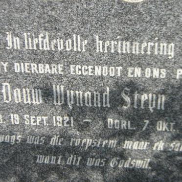 STEYN Douw Wynand 1921-1950