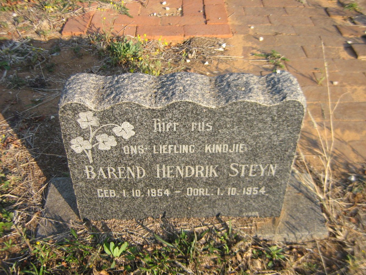 STEYN Barend Hendrik 1954-1954