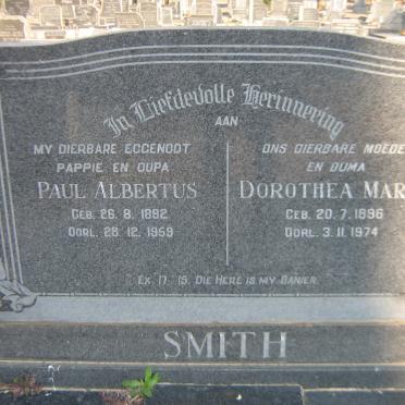 SMITH Paul Albertus 1892-1959 &amp; Dorothea Maria 1896-1974