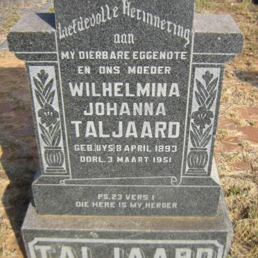 TALJAARD Wilhelmina Johanna nee UYS 1893-1951