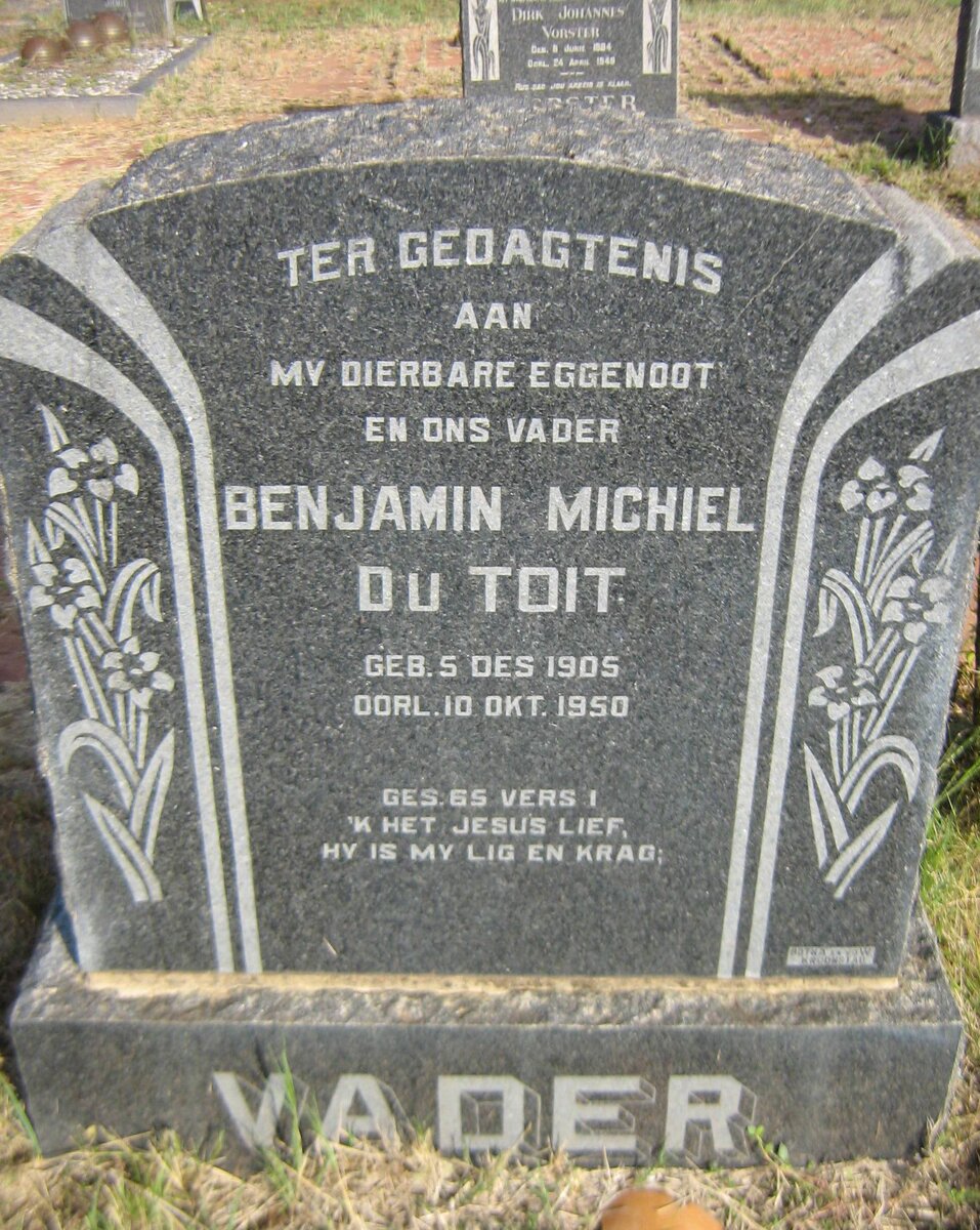 TOIT Benjamin Michiel, du 1905-1950