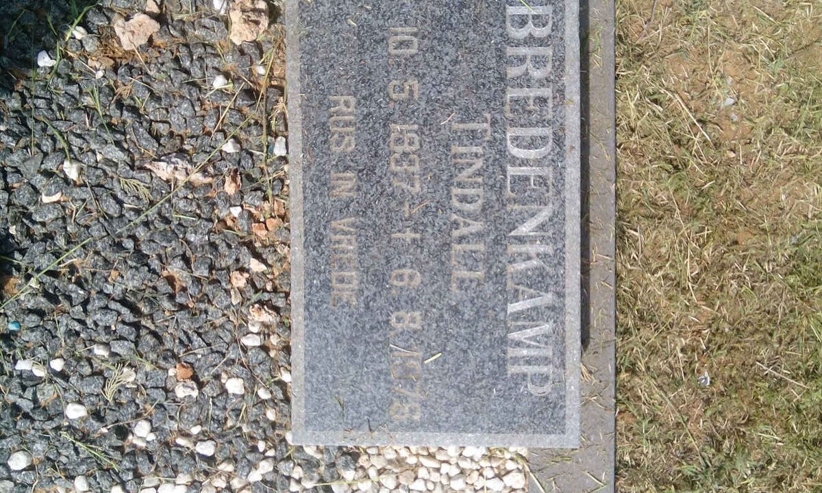 BREDENKAMP Tindall 1937-1976