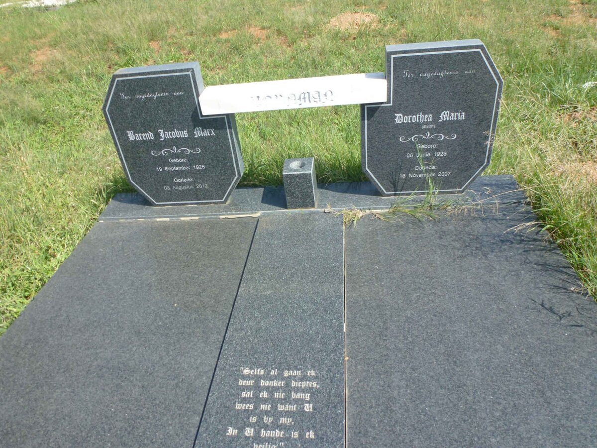 BORNMAN Barend Jacobus Marx 1925-2012 &amp; Dorothea Maria SMITH 1928-2007