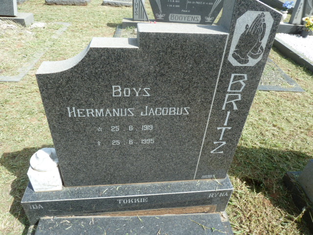 BRITZ Boys Hermanus Jacobus 1919-1995