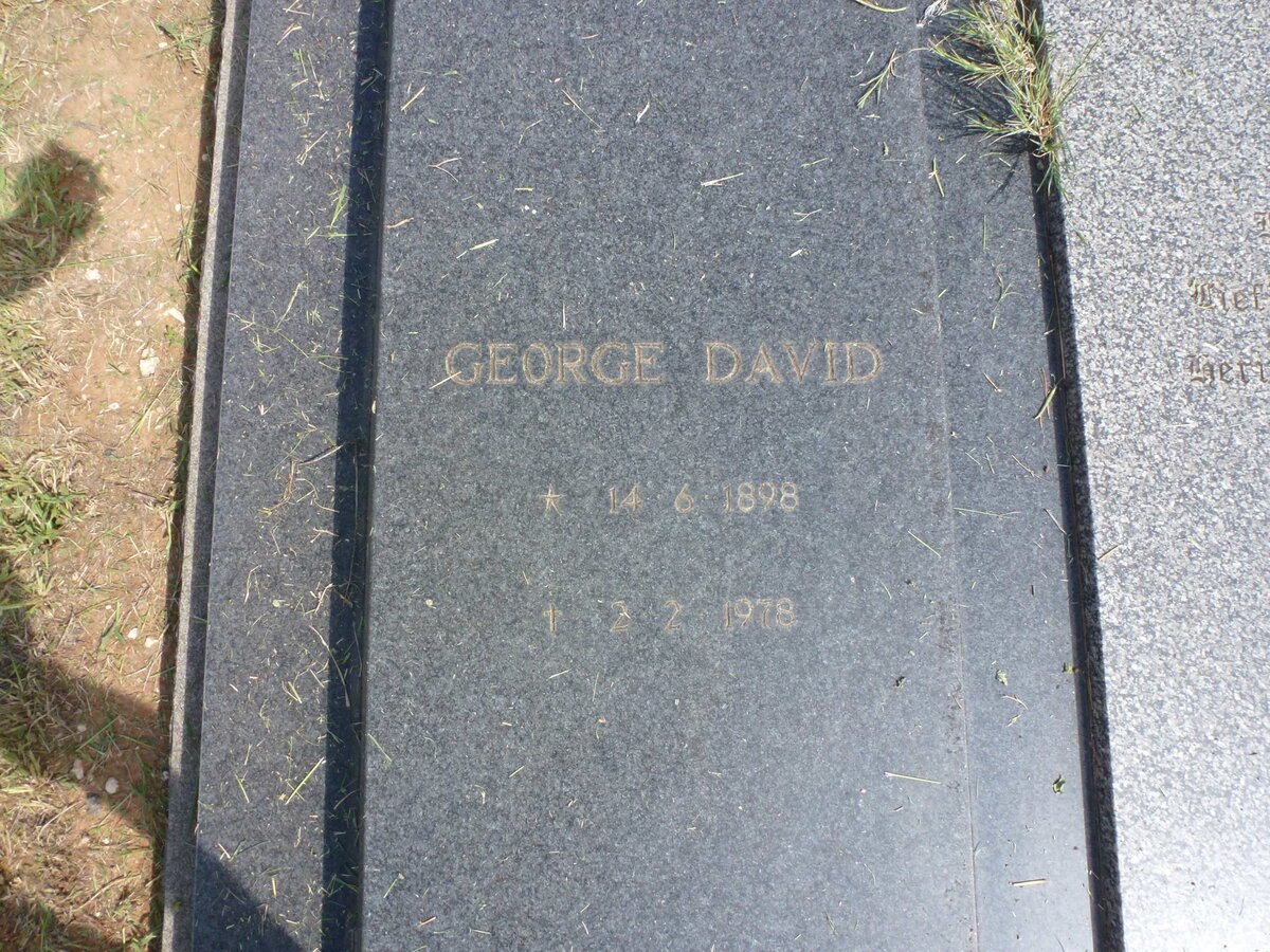 BURGER George David 1898-1978 &amp; Susanna Louisa J.V. RENSBURG 1899-1991