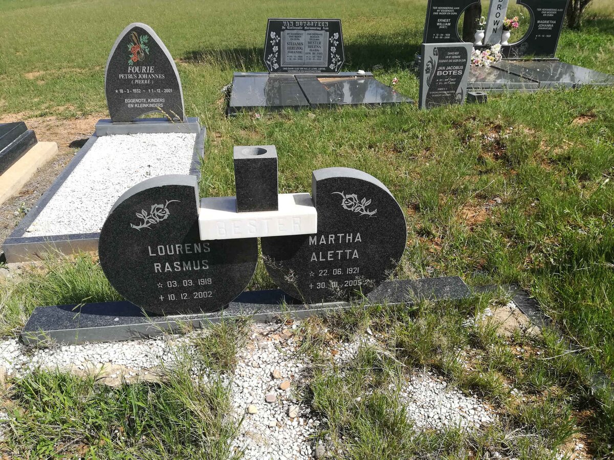 BESTER Lourens Rasmus 1919-2002 &amp; Martha Aletta 1921-2005