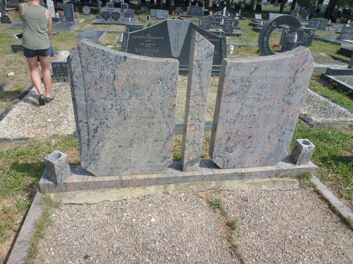 ? James Gibson 1939-1996 &amp; Olga DELPORT 1943-