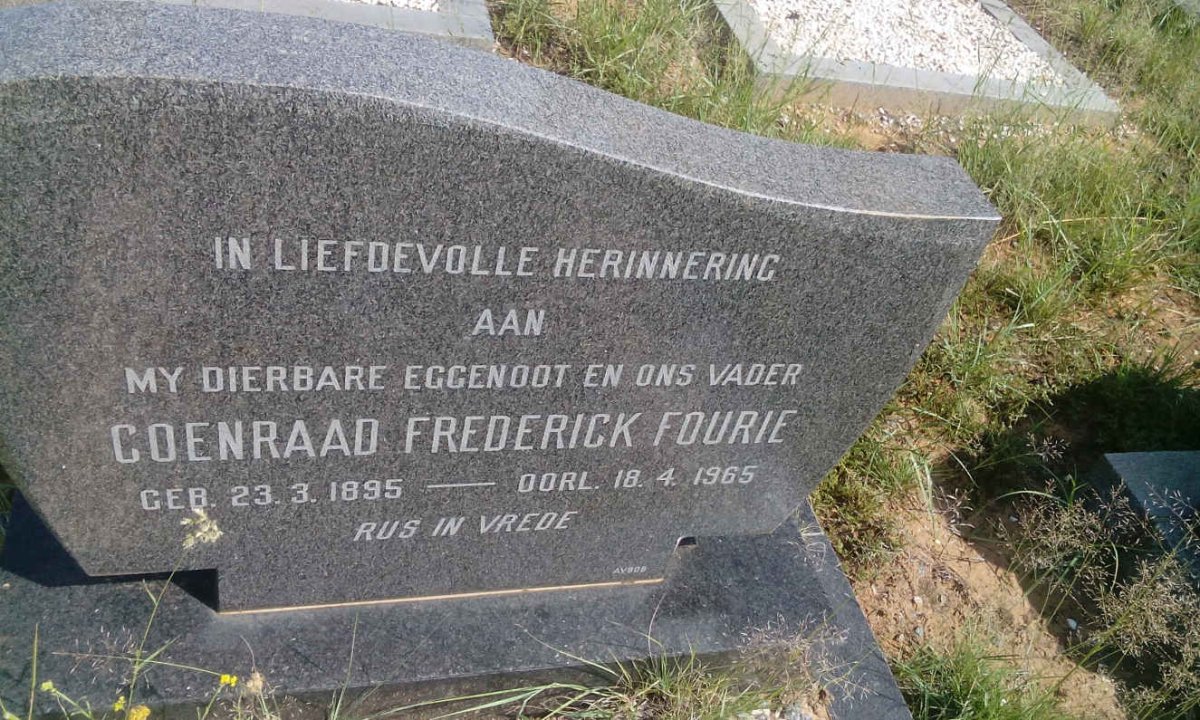 FOURIE Coenraad Frederick 1895-1965