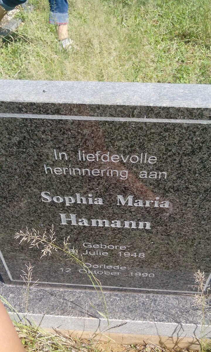 HAMANN Sophia Maria 1948-1990