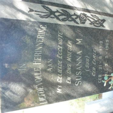 KOTZE Johan L. 1917-1994 &amp; Susanna M. EARLE 1919-1969