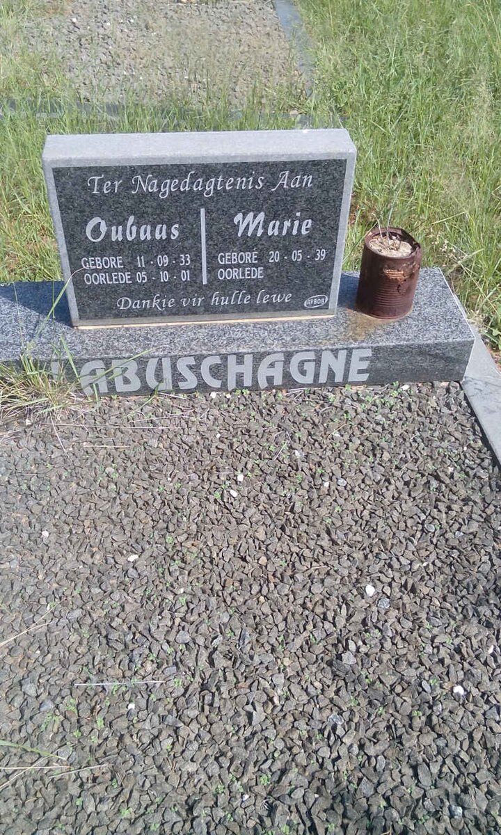 LABUSCHAGNE Oubaas 1933-2001 &amp; Marie 1939-