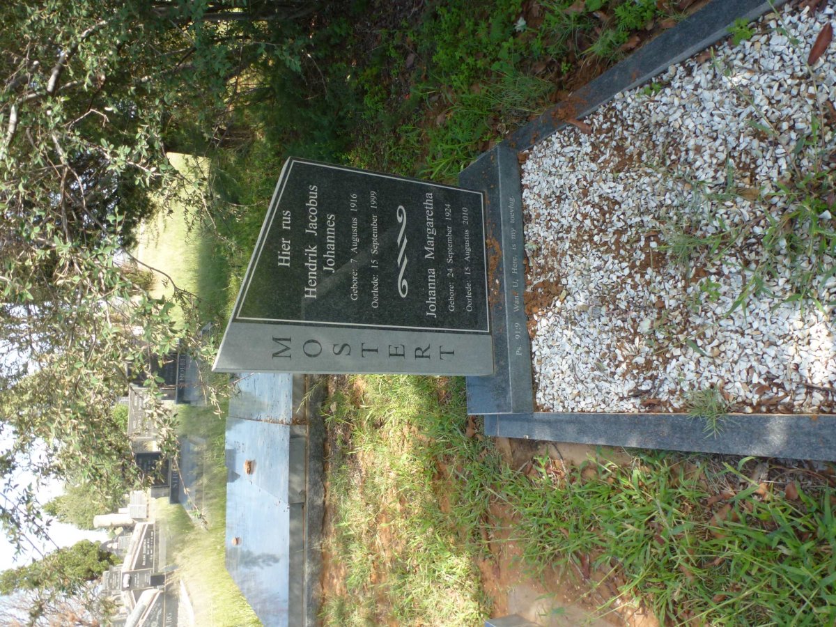 MOSTERT Hendrik Jacobus Johannes 1916-1999 &amp; Johanna Margaretha 1924-2010