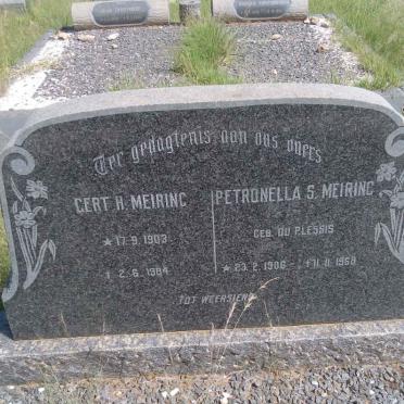 MEIRING Gert H. 1903-1984 &amp; Petronella S. DU PLESSIS 1906-1968