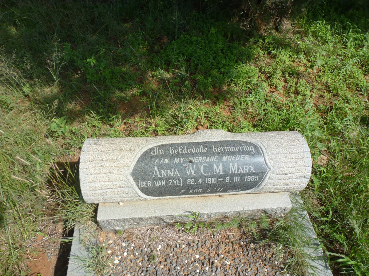 MARX Anna W.C.M. nee VAN ZYL 1910-1989