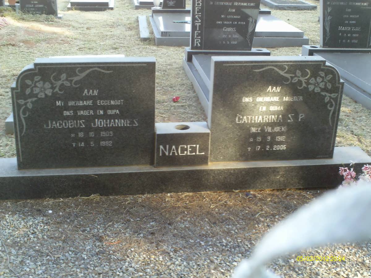 NAGEL Jacobus Johannes 1909-1982 &amp; Catharina S.P. VILJOEN 1912-2005