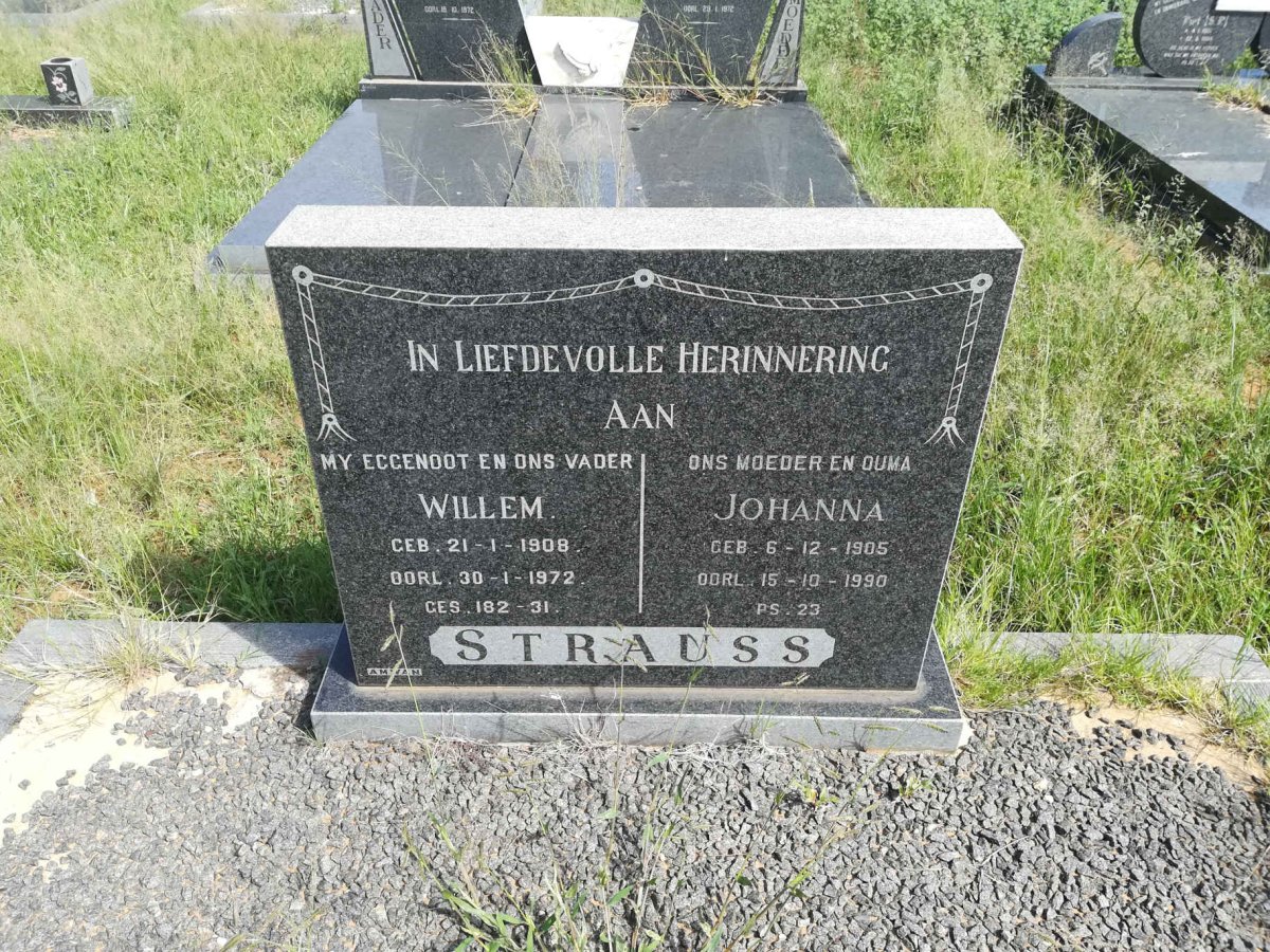 STRAUSS Willem 1908-1972 &amp; Johanna 1905-1990