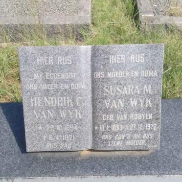 WYK Hendrik C., van 1894-1971 &amp; Susara M. VAN ROOYEN 1893-1972