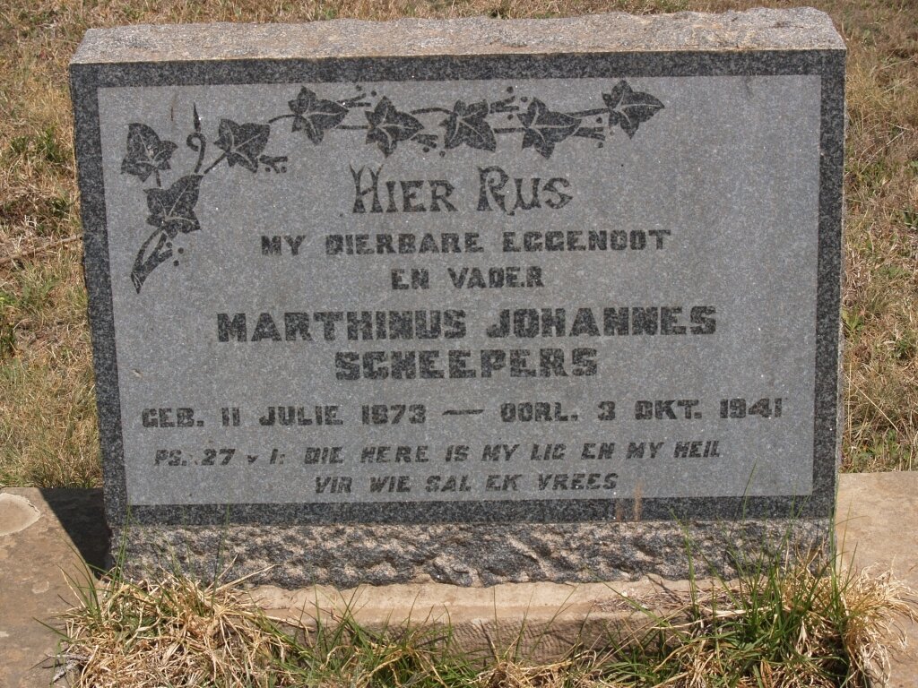 SCHEEPERS Marthinus Johannes 1873-1941
