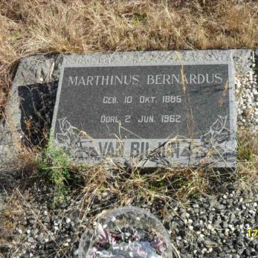 BILJON Marthinus Bernardus, van 1885-1962