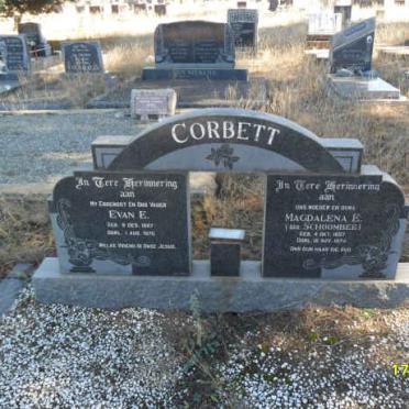 CORBETT Evan E. 1887-1970 &amp; Magdalena E. SCHOOMBEE