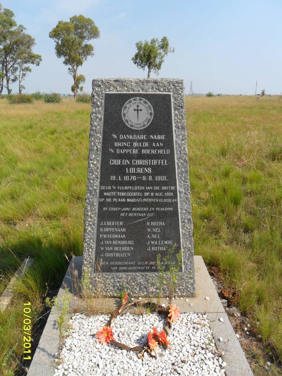 LOURENS Gideon Christoffel 1876-1901