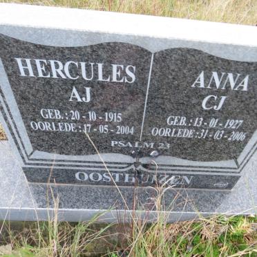 OOSTHUIZEN Hercules A.J. 1915-2004 &amp; Anna C.J. 1927-2006