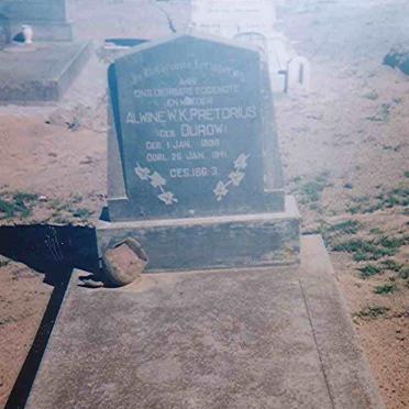 PRETORIUS Alwine W.K. nee DUROW 1898-1941